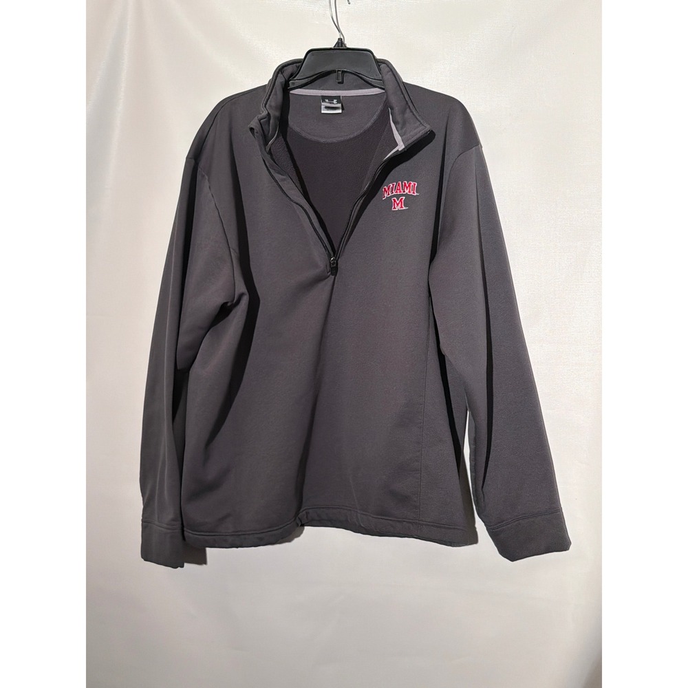 Under Armour Miami RedHawks Mens XL Gray Quarter Zip Pullover - Picture 2 of 2